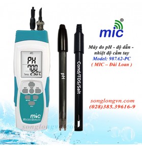 Máy đo pH/độ dẫn/nhiệt độ cầm tay MIC 987A2-PC