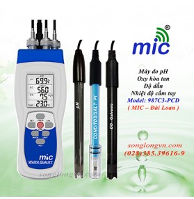 Máy đo pH/Oxy hòa tan/độ dẫn/nhiệt độ cầm tay 987C3-PCD MIC